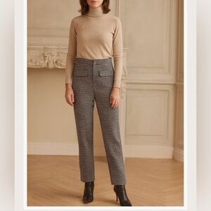 ⭐️3/$25 American Eagle Wide Leg Houndstooth Pull on Pant Pockets Size Small